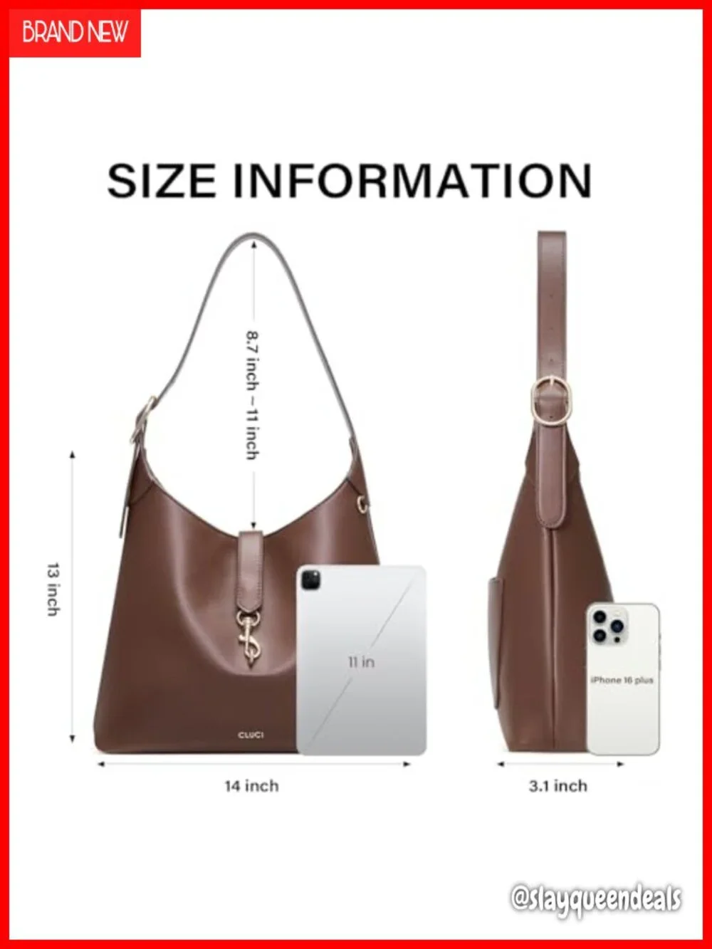 Women's Slouchy Vegan Leather Hobo Shoulder Bag